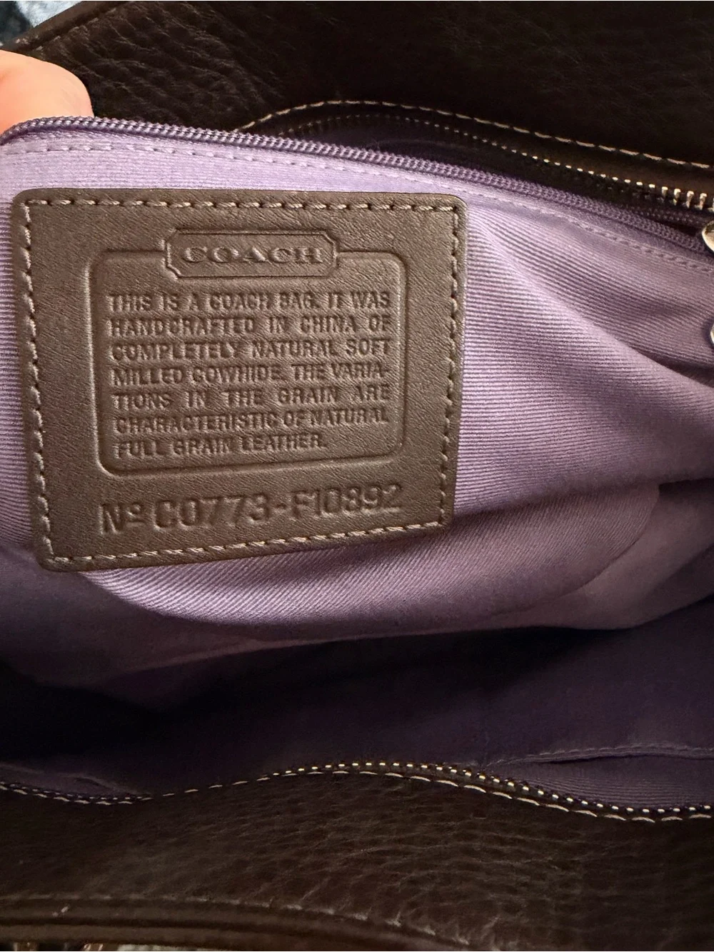 Vintage COACH Chelsea pebbled leather zip satchel/tote